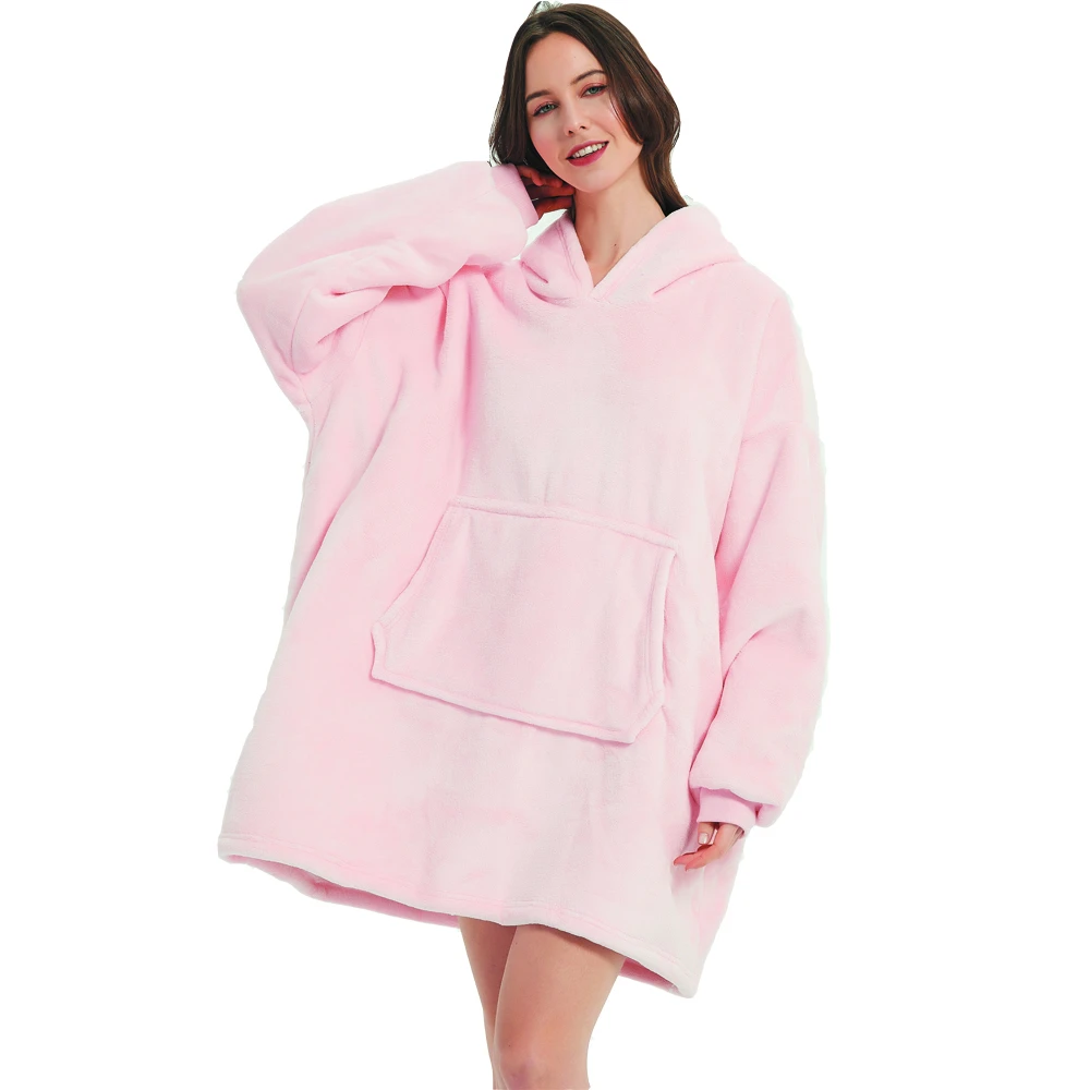 EmoraNova DreamCocoon Blanket Hoodie Oversized Fleece With Plush Sherpa Lining Luxurious Comfort For Homebodies