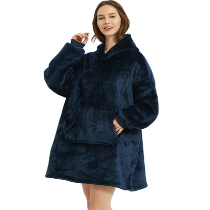 EmoraNova DreamCocoon Blanket Hoodie Oversized Fleece With Plush Sherpa Lining Luxurious Comfort For Homebodies