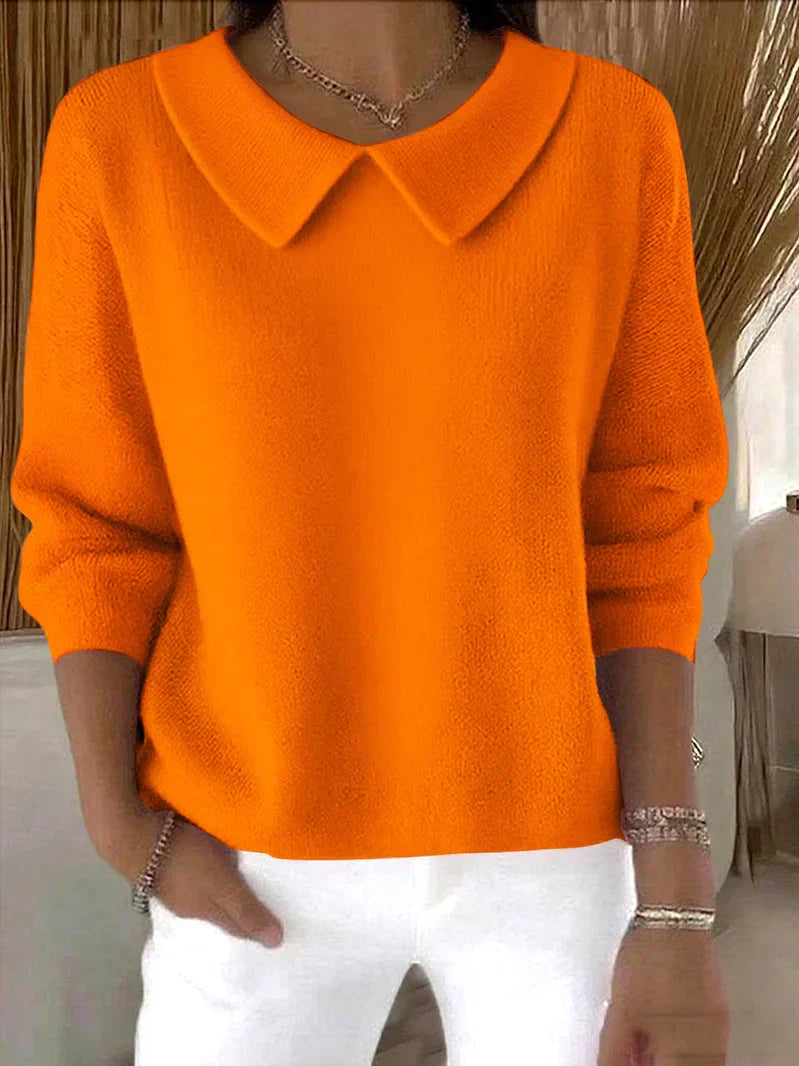Mona Collared Knit Jumper For Women With Statement Collar And Relaxed Fit Soft Versatile Everyday Wear