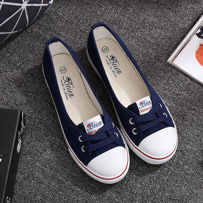 Melissa Breathable Canvas Flats For Women With All Day Comfort Lightweight Slip On Shoes For Everyday Wear