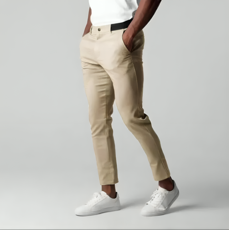 Brannor Cotton Tapered Pants For Men Breathable Stretch Cotton Flat Front Comfort All Season TrendAura
