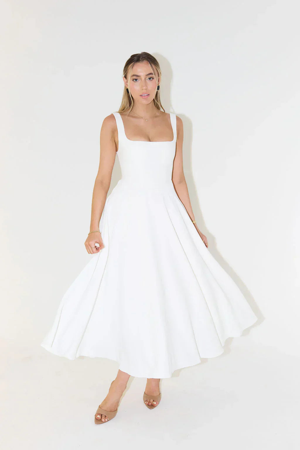 Kayla Women's Dress Square Neckline Timeless Silhouette for Everyday and Formal Occasions