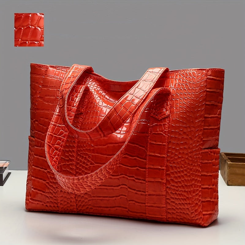 Women's Large Shoulder Bag | Embossed Tote
