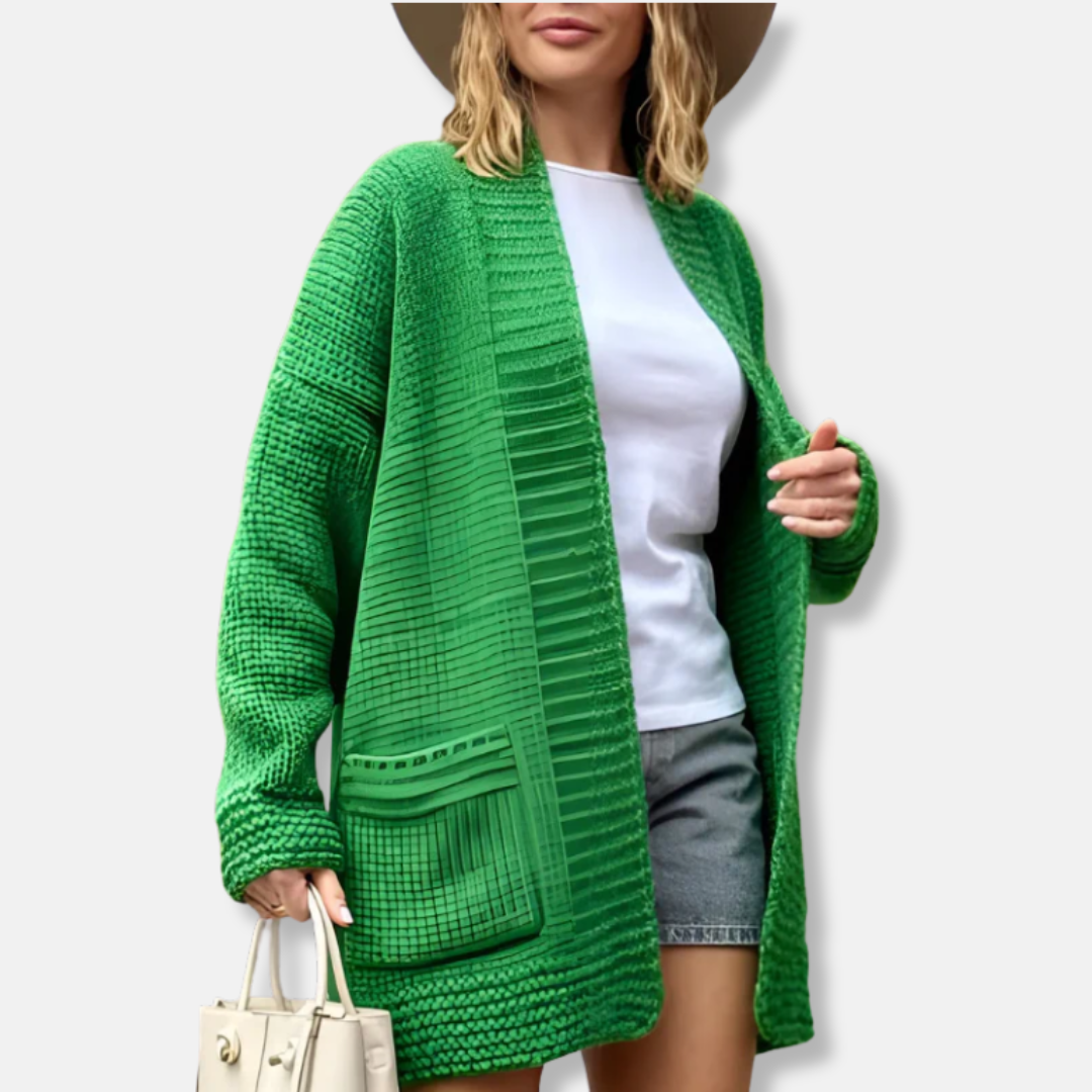 Women’s Cardigan - Knit - Oversized Fit - Long-Line - Open Front