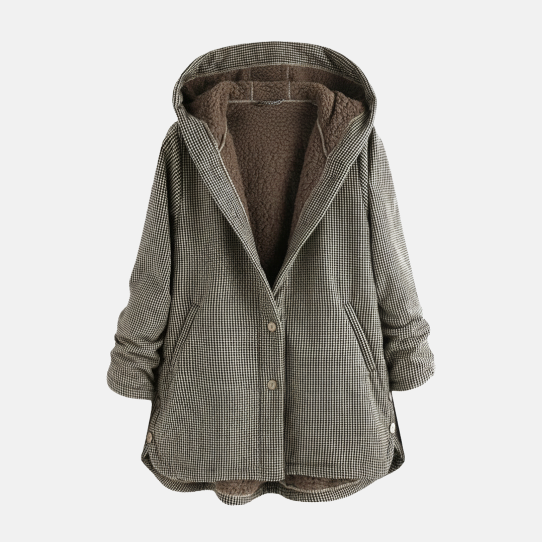 Women’s Jacket – Oversized Fit – Fleece Lined – Hooded Button Front – Tunic Length