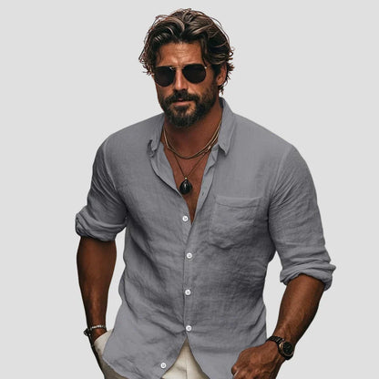 TrendAura | Refined Linen Casual Shirt