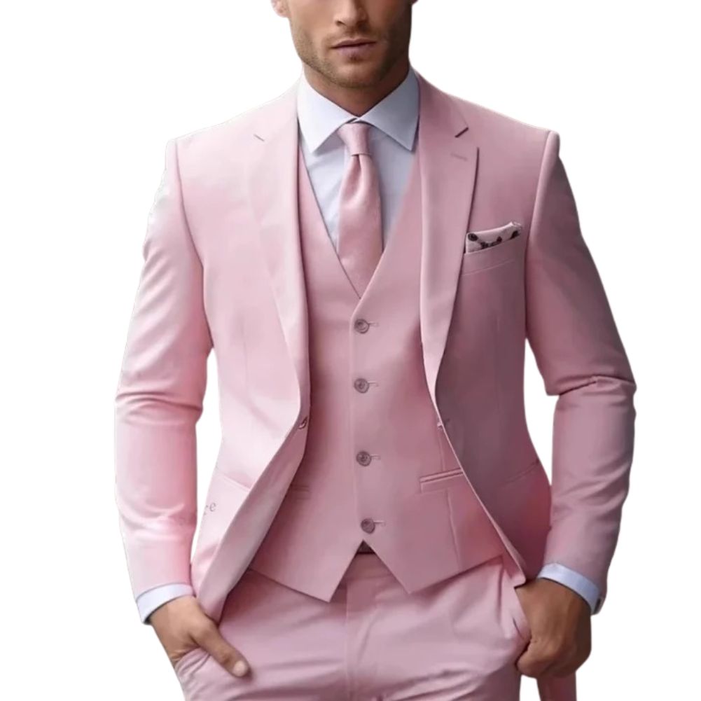 Slim Fit Mens Three Piece Formal Suit For Weddings And Business Events Ideal For Black Tie Occasions