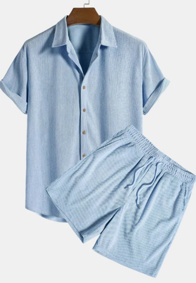 Mens Shirt And Shorts Set Timeless Summer Style For Modern Men Effortless Comfort