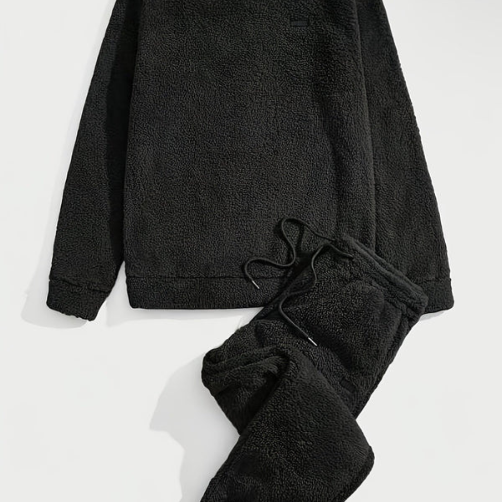 Mens Plush Sweatshirt And Sweatpants Set UltraSoft Fleece Warmth For Men Cozy All Day Comfort
