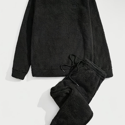 Mens Plush Sweatshirt And Sweatpants Set UltraSoft Fleece Warmth For Men Cozy All Day Comfort