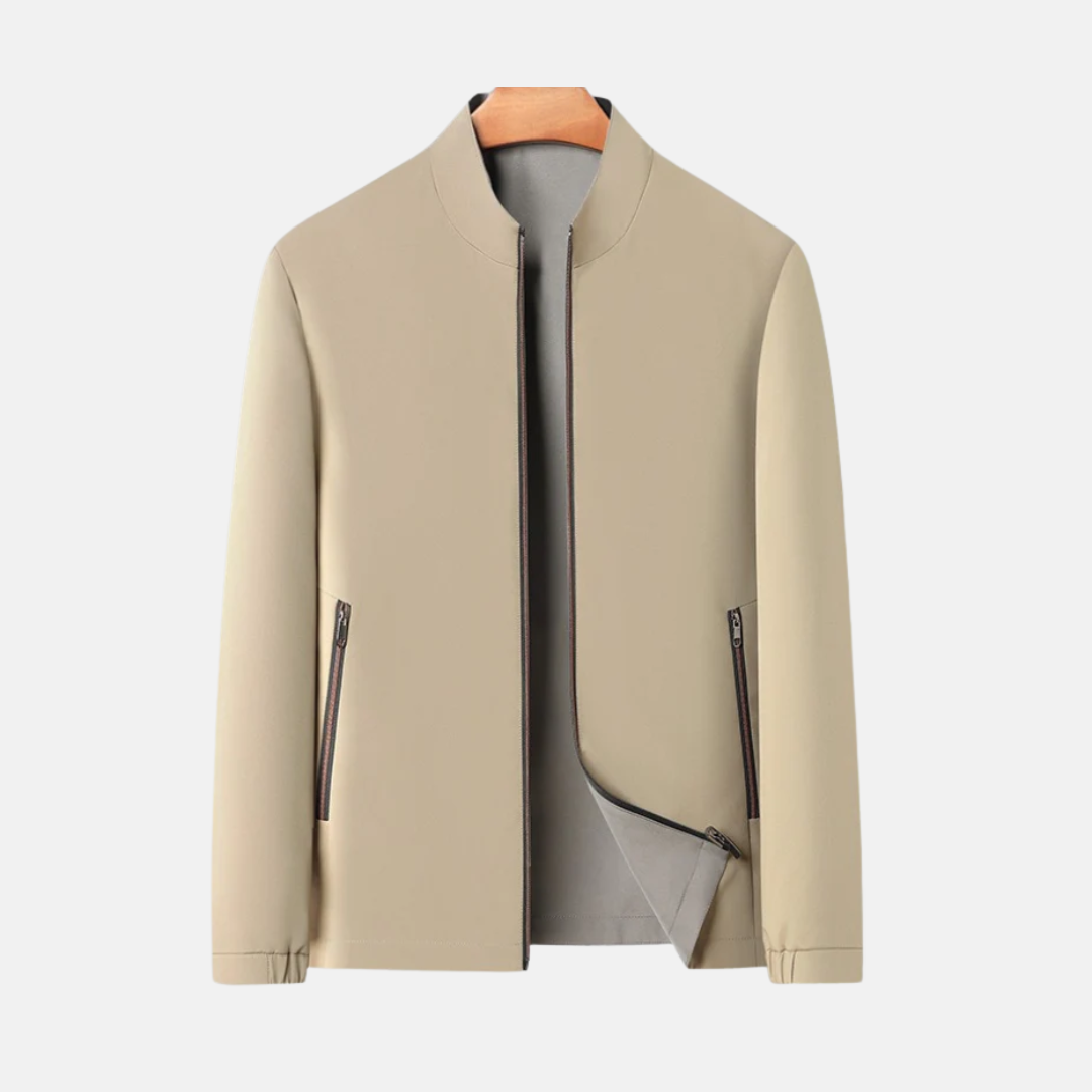 Nordisk Flair Mens Bomber Jacket Regular Fit Windproof Stand Collar With Zippered Pockets