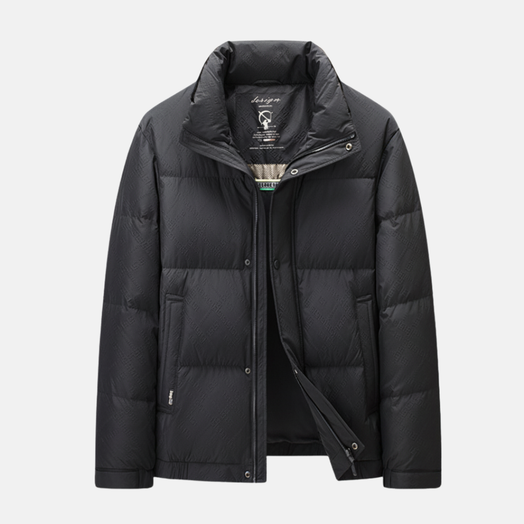 TrendAura Nordisk Flair Men's Down Jacket Quilted Warmth High Collar Snap Closure Regular Fit