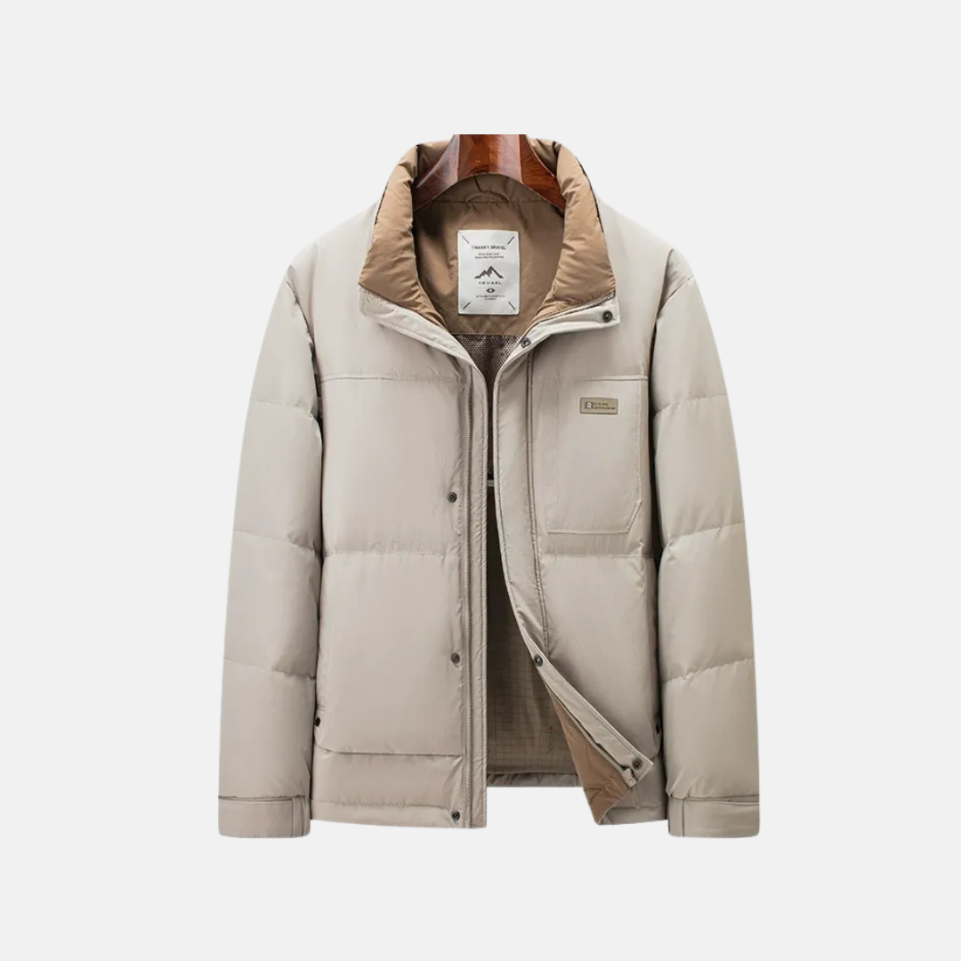 TrendAura Mens Puffer Jacket Regular Fit Windproof Insulated Stand Collar Full Zip