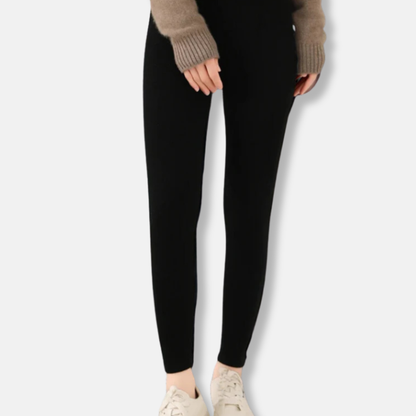 Women’s Leggings – Slim Fit – Knit Stretch Fabric – Ribbed Waistband – Full Length
