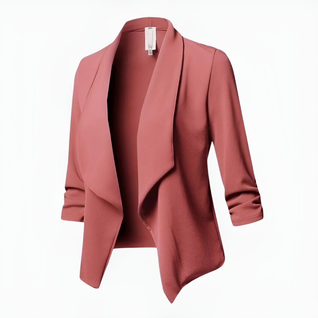 Women's Cropped Open Front Blazer | Long Sleeves