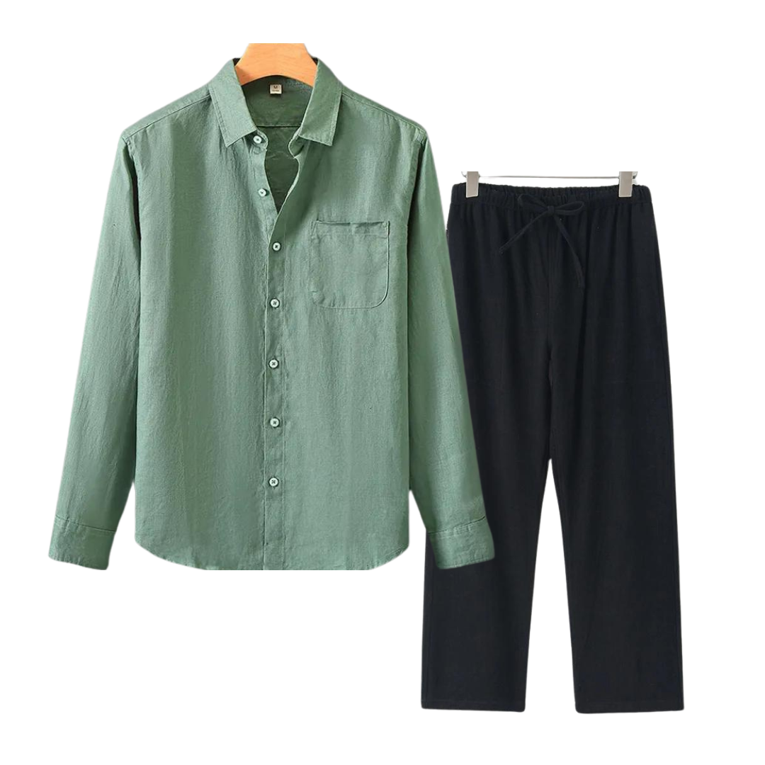 Leon Relaxed Linen Shirt and Trousers for Men Breathable Everyday Comfort and Effortless Style
