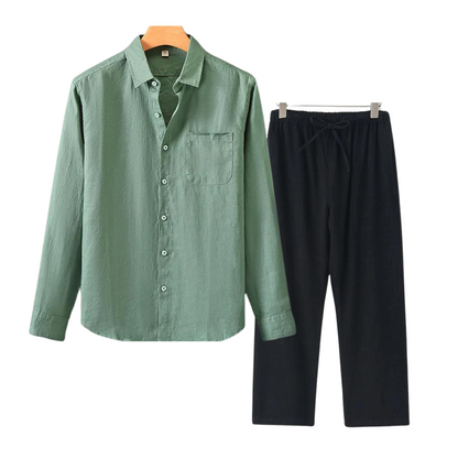 Leon Relaxed Linen Shirt and Trousers for Men Breathable Everyday Comfort and Effortless Style