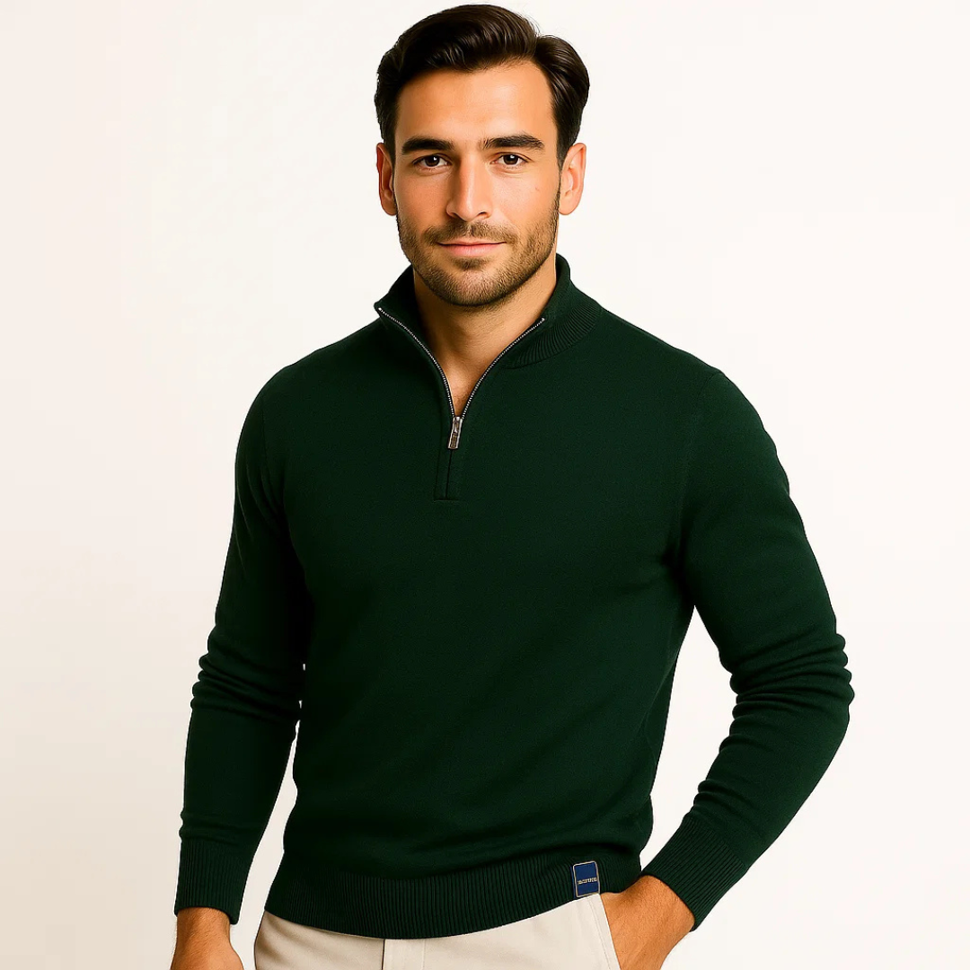 Men's Zip Up Pullover Sweater With Soft Breathable Knit For Everyday All Day Comfort