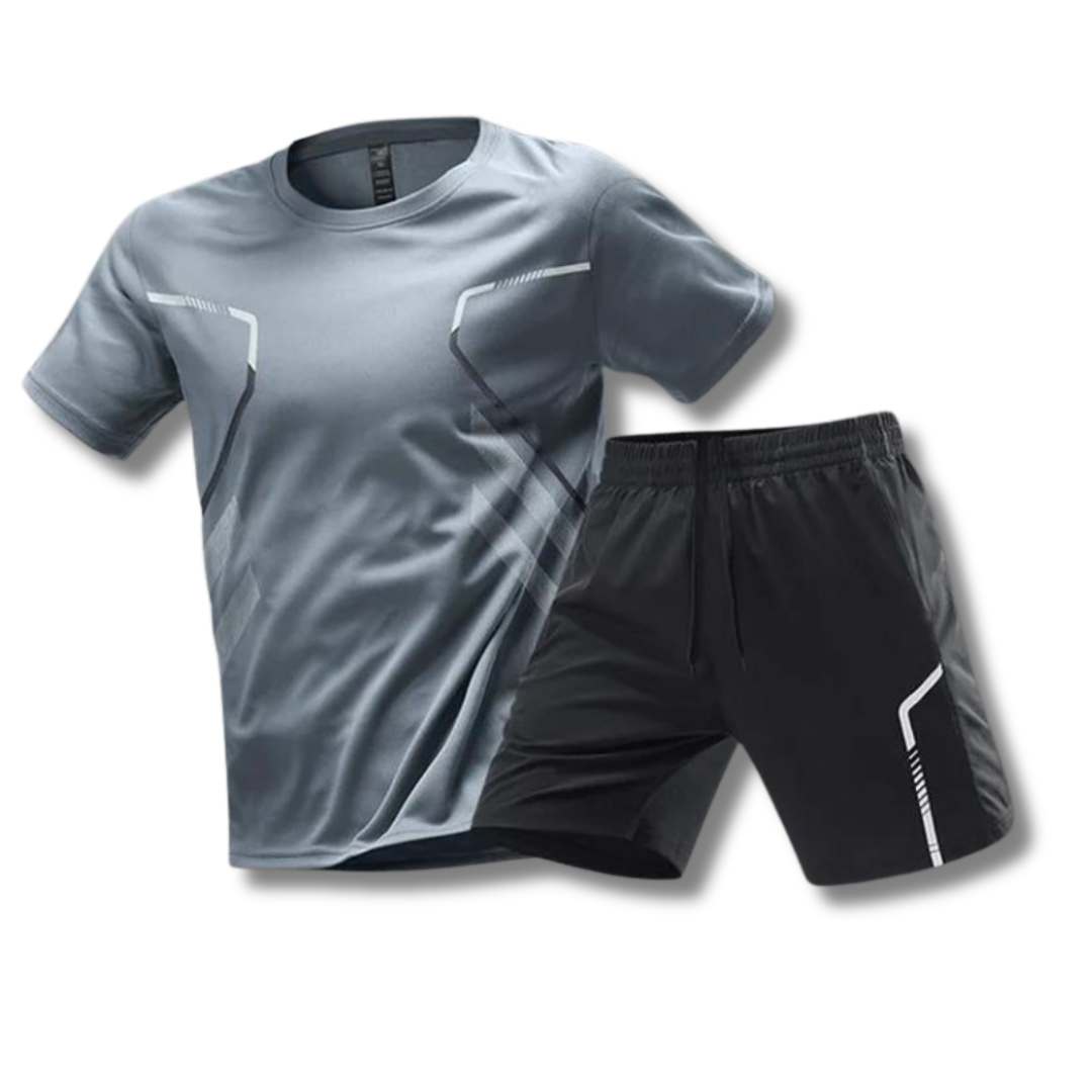 Max Sport Set For Men Breathable Lightweight Workout Shirt And Shorts For Running And Training