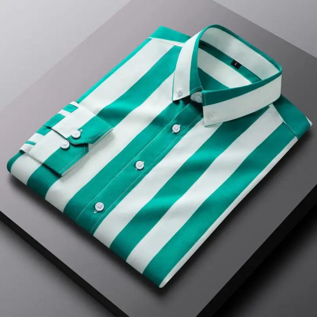 Luxury Striped Summer Shirt For Men With Long Sleeves Breathable Tailored Fit For Smart Casual