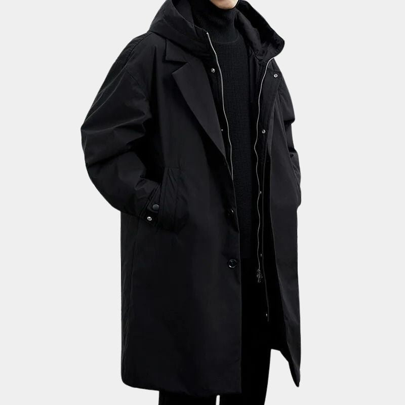 Arlington Mens Trench Coat TrendAura Windproof Weather Resistant Longline Outerwear for Autumn and Winter