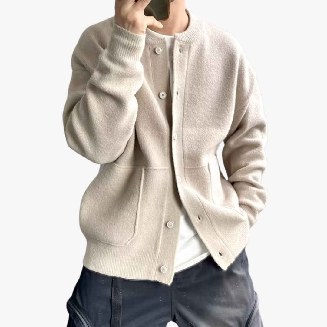 Men's Oversized Button-Up Cardigan Classic Wardrobe Essential With Warmth And Versatility