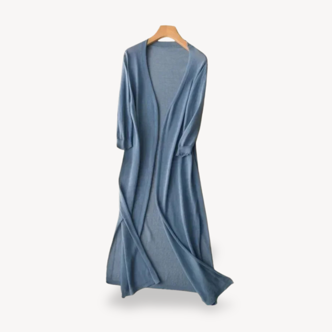 Elegant Long Knit Cardigan For Women Open Front Layering Cozy Comfort And Effortless Style