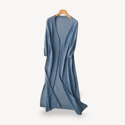 Elegant Long Knit Cardigan For Women Open Front Layering Cozy Comfort And Effortless Style