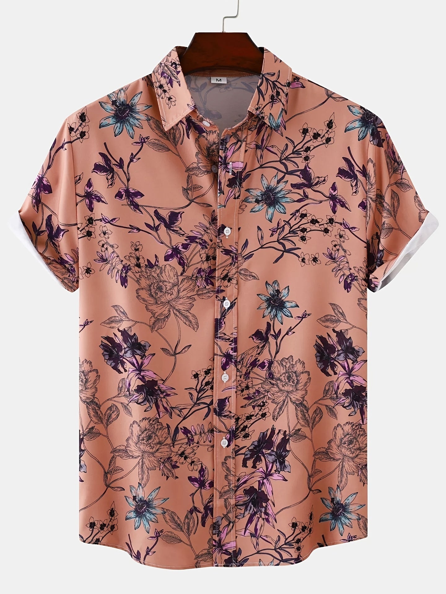 Rocco For Men Modern Floral Summer Shirt For Beach Ready Style Versatile Casual Attire