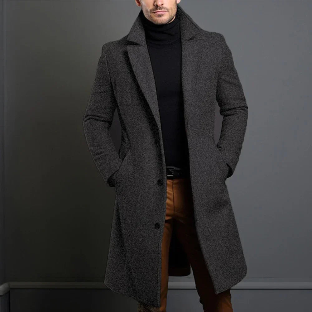 Mens Stylish Classic Overcoat Tailored For Polished Professionals And Everyday Wear