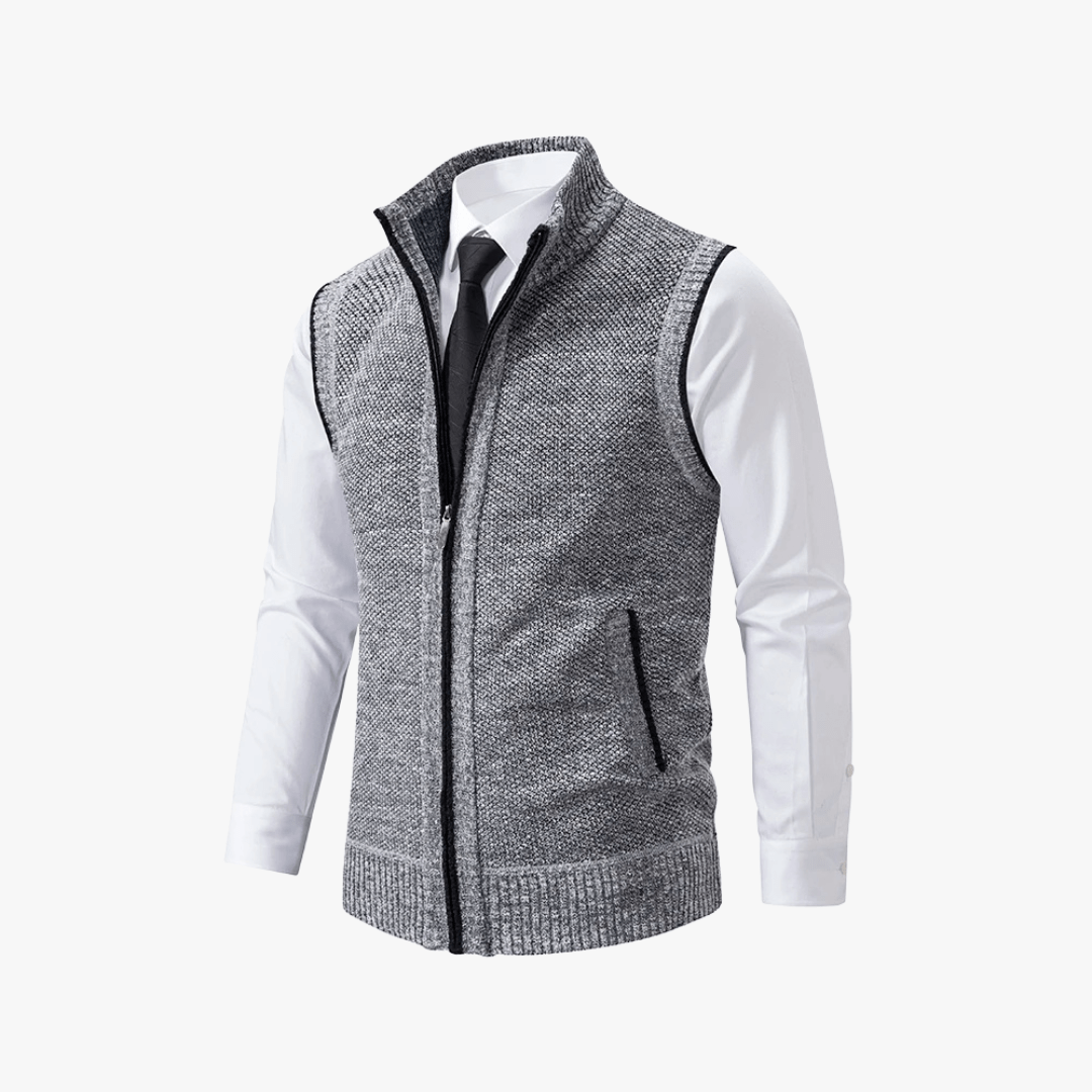 Mens Knitted Zip Up Vest For Casual Layering Versatile Wardrobe Essential With Full Zip Closure