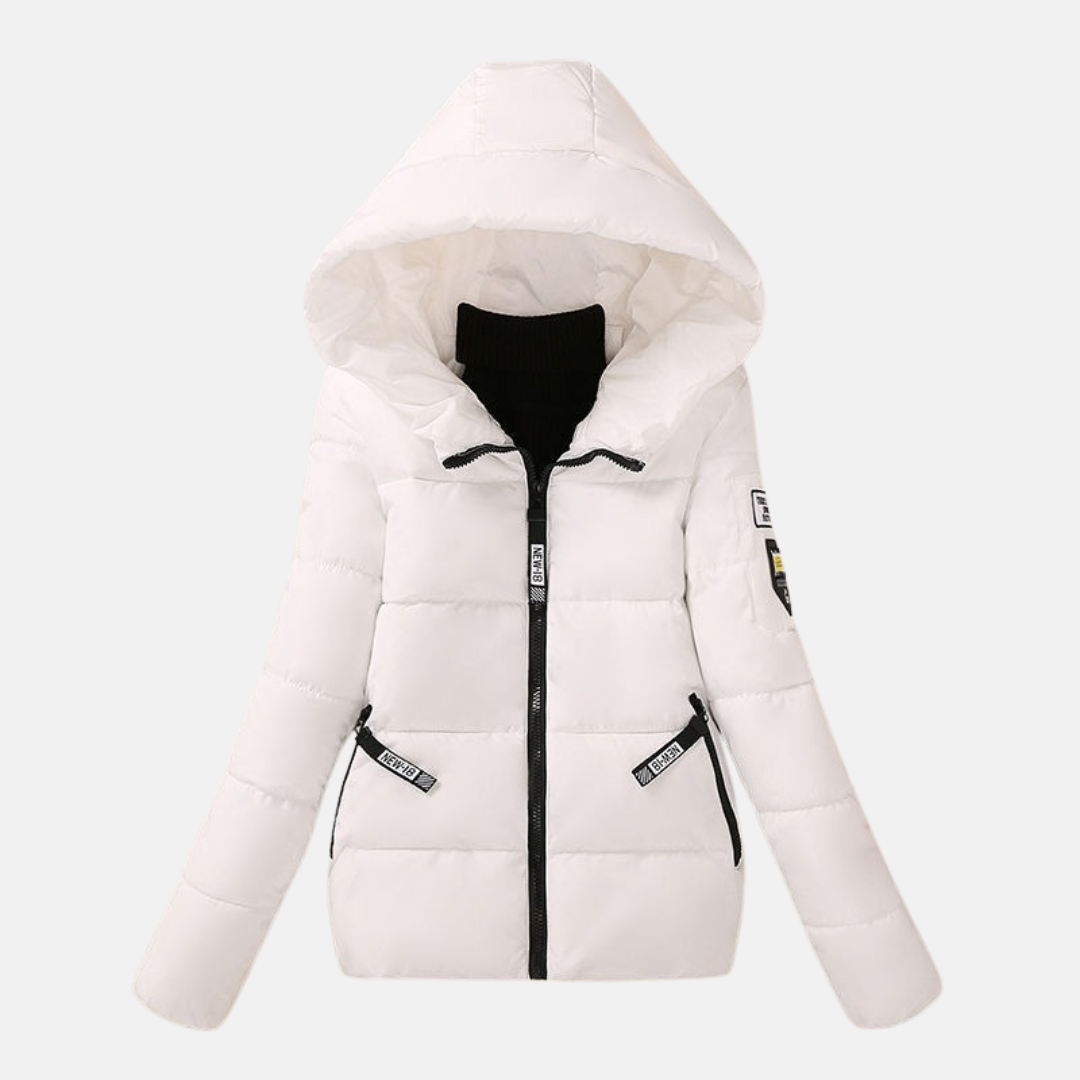 Women’s Quilted Padded Coat – Relaxed Fit – Hooded – Zipper Closure – Insulated Warmth