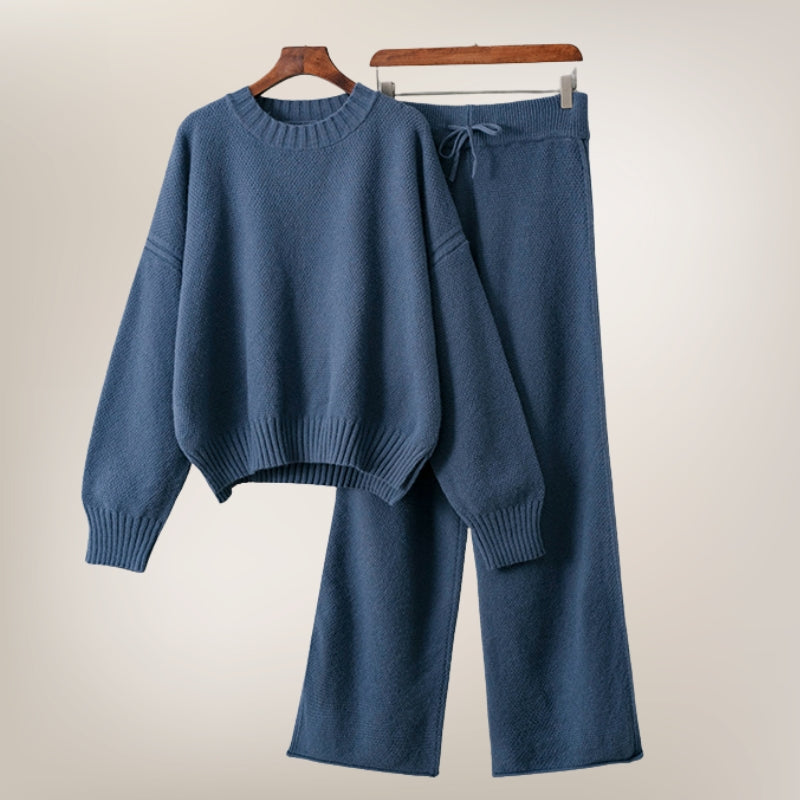 TrendAura Sophie Soft Breathable Knit Set for Women Relaxed Fit All Day Comfort Linen Cotton Blend
