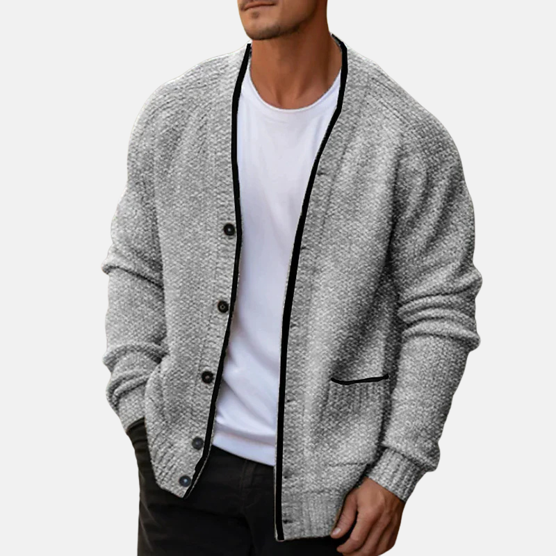 Mens Cardigan Wool Blend Relaxed Fit V Neck Button Front Knit Sweater For Men Casual Layering Essential