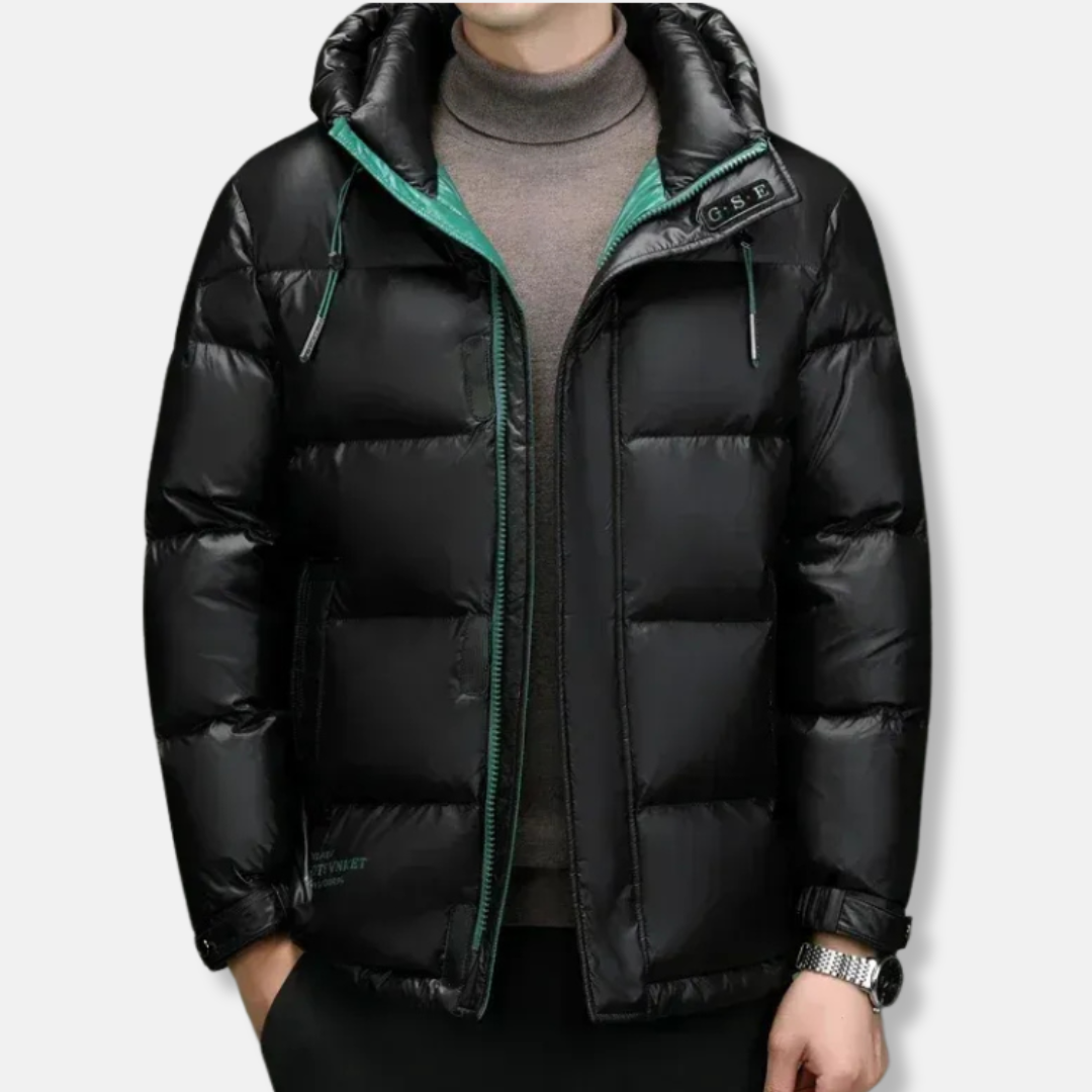 Mens Down Jacket Hooded Regular Fit Water Resistant With Zipper And Button Nordisk Flair Winter Outerwear