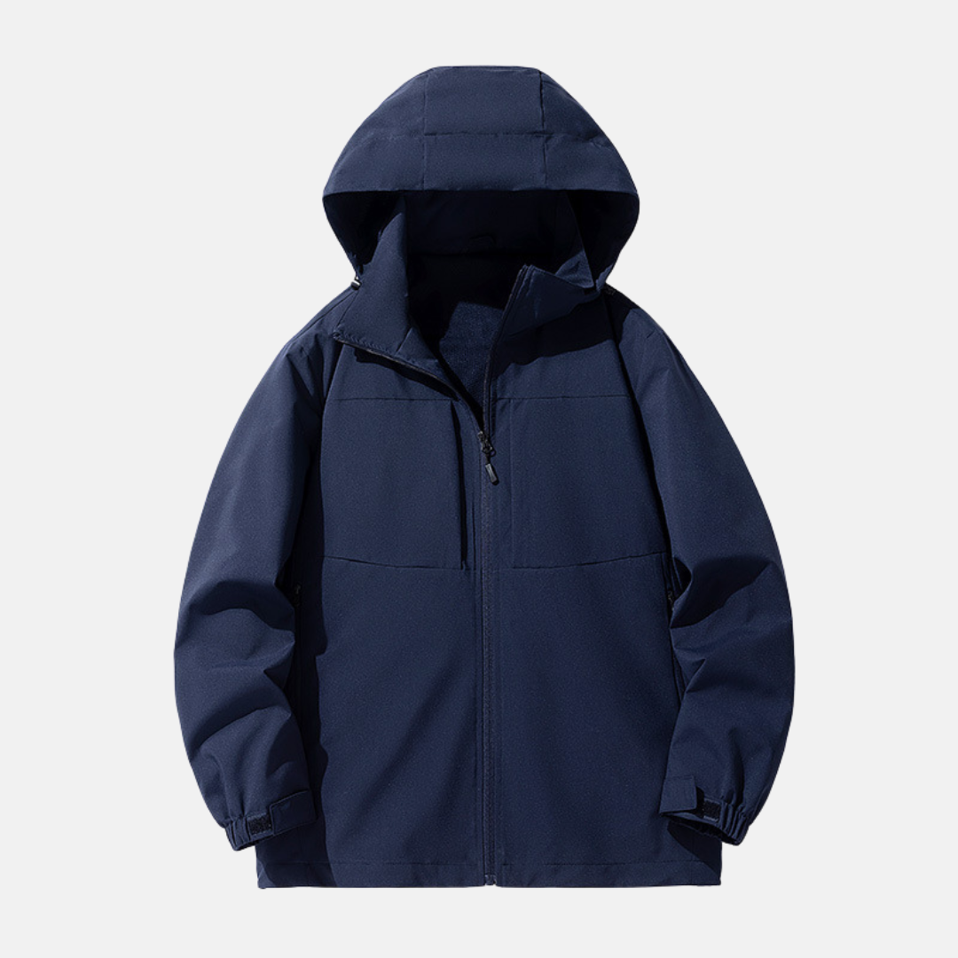 TrendAura Men's Hooded Jacket Relaxed Fit Weather Resistant With Zip Pockets And Adjustable Cuffs
