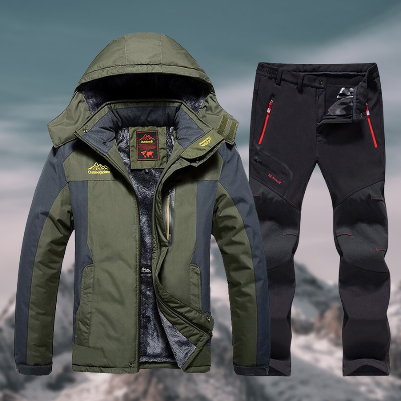 Waterproof and winter-resistant outdoor set for men - jacket and pants