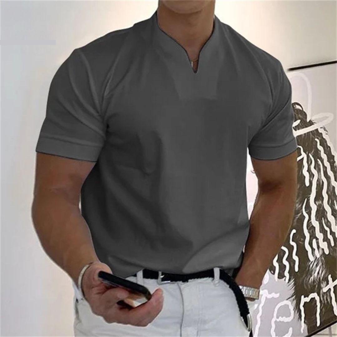 Mens Slim Fit V Neck T Shirt For Modern Everyday Wear With Clean Silhouette And Short Sleeve