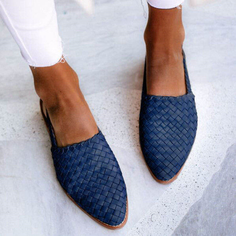 Jenica Back Strap Ballerina Flat With Open Heel And Woven Detail For Elegant Women