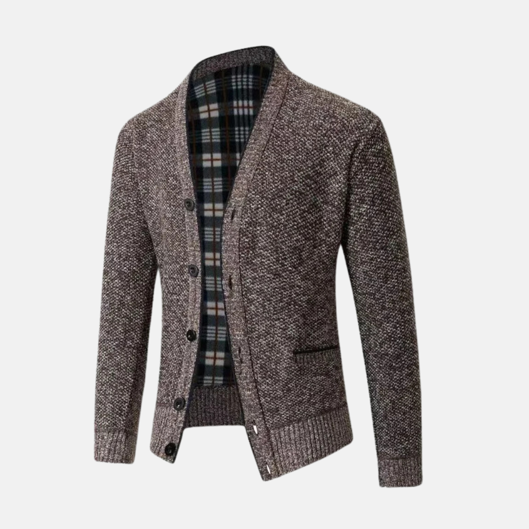Men's Knitted Cardigan Wool Blend Slim Fit V Neck Button Front Pockets Casual Sweater For Men TrendAura