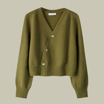 Harper | Women’s Cross Button V Neck Merino And Wool Sweaters