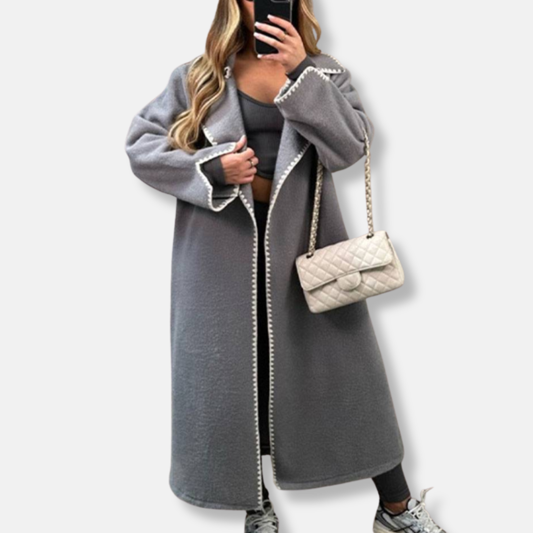 Women’s Coat - Wool - Loose Fit - Maxi Length - Notched Lapel