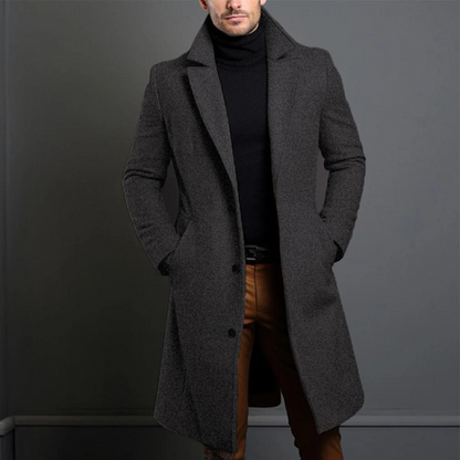 Men's Winter Overcoat Long Length Timeless Warmth And Sharp Silhouette For Formal And Everyday Wear