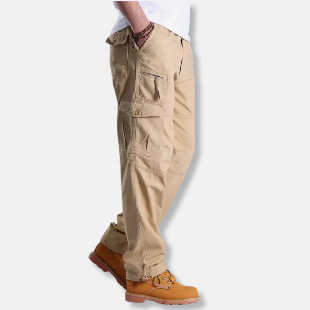 Men's Cargo Pants Relaxed Fit Cotton Blend Straight Leg Multi-Pocket Design Camouflage