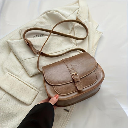 TrendAura Michele Crossbody Bag - Vegan Leather With Adjustable Strap And Buckle Closure