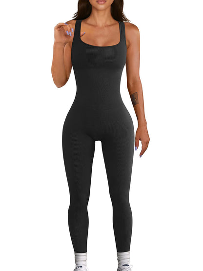 Seamless ribbed jumpsuit