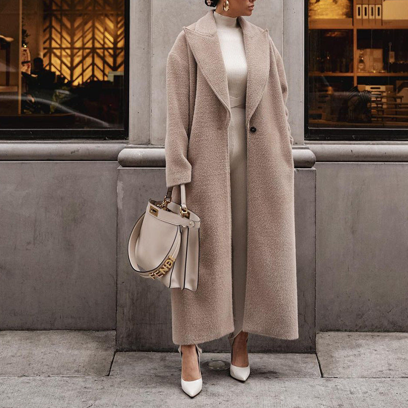 Long Plush Coat For Women With Ultra Warmth And Chic Silhouette Soft Fur Lining Versatile Winter Essential