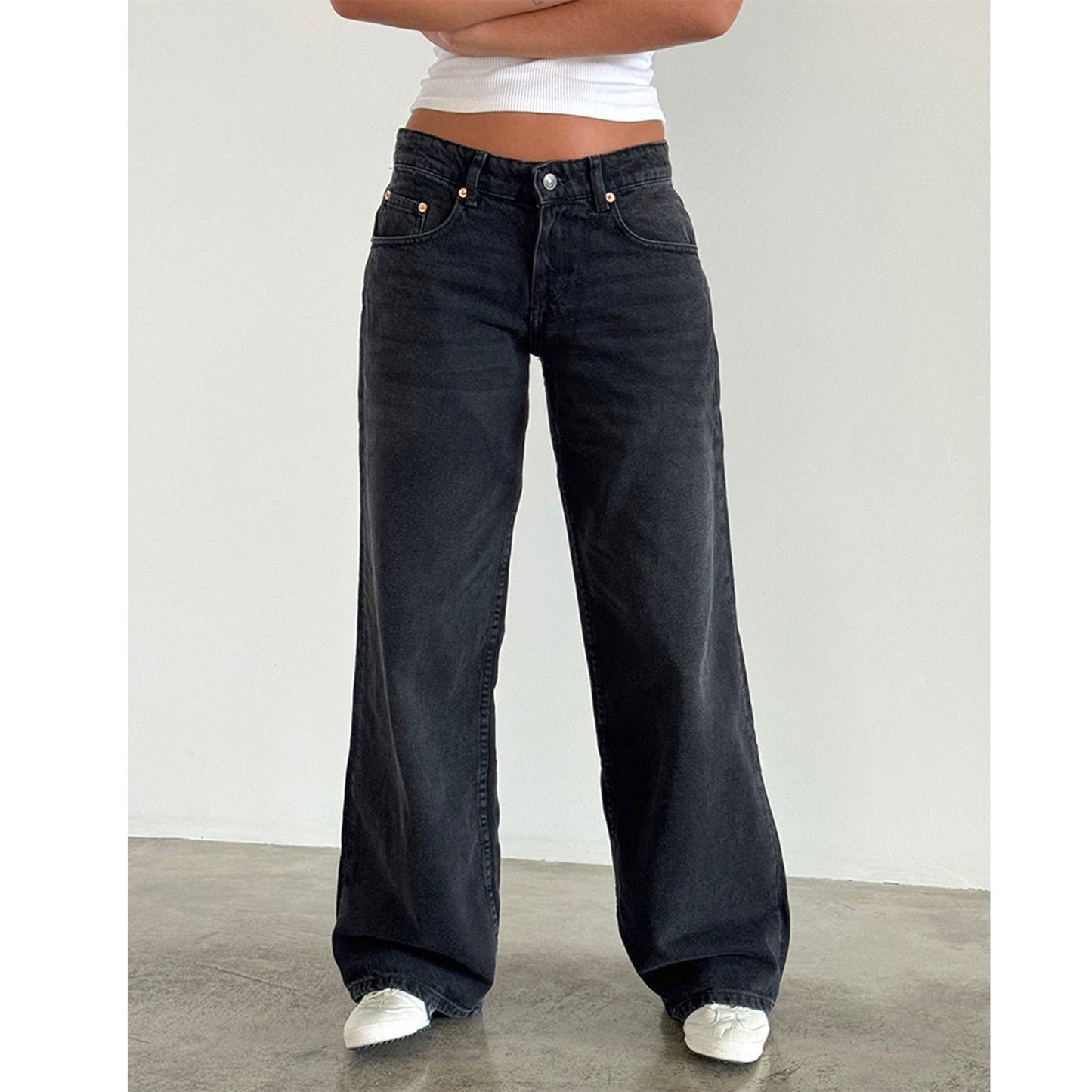 Jasmine Women's Wide Leg Denim Pants For Women, Comfortable Flattering Fit, All Day Comfort