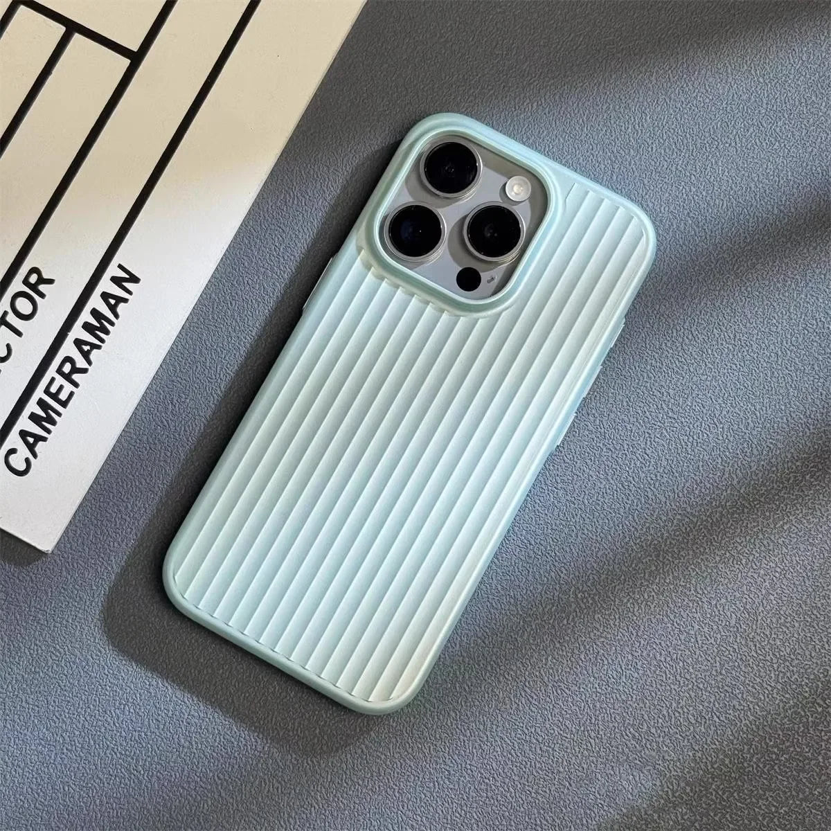 TrendAura Ribbed Metallic Phone Case - Minimalist Rugged Defense With Superior Grip