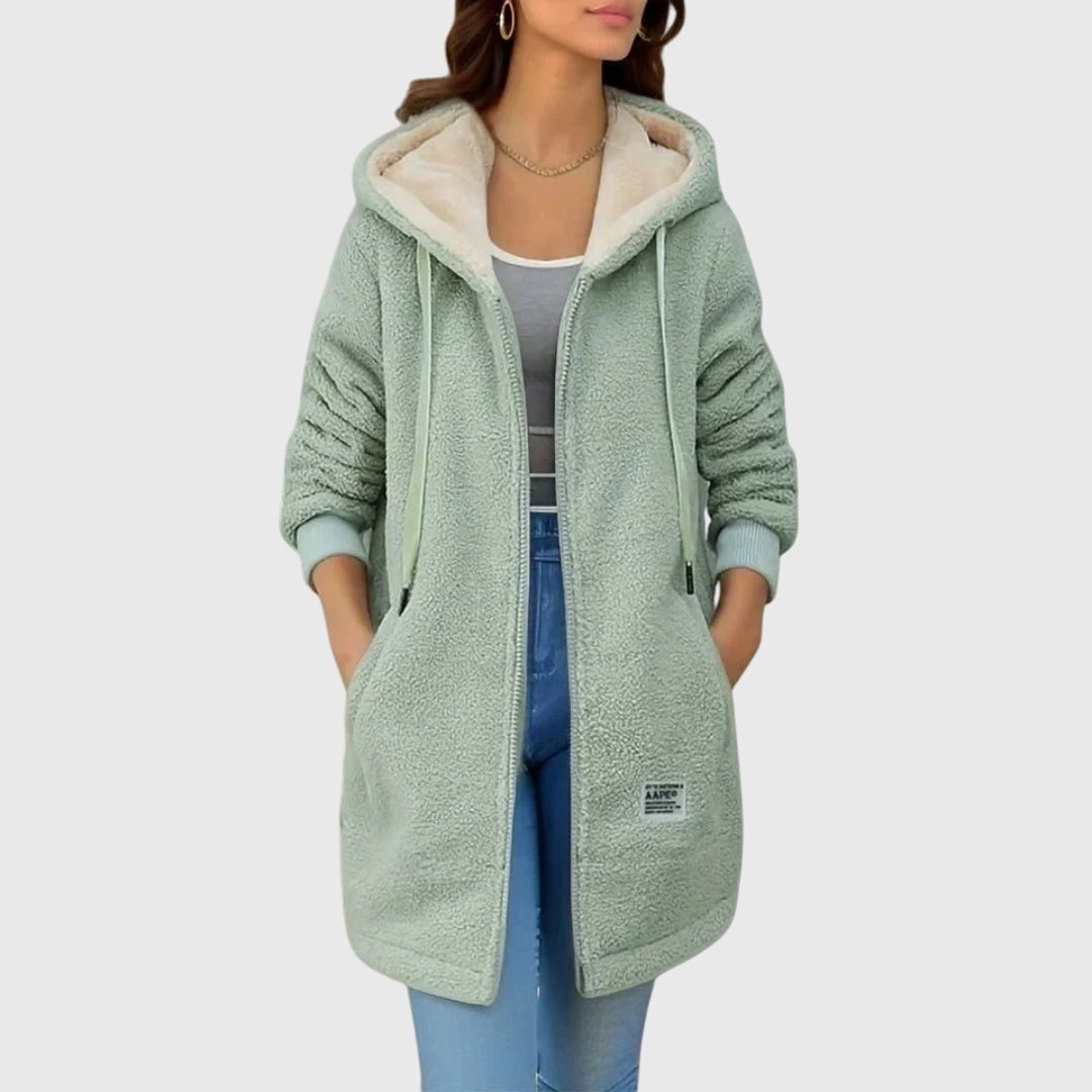 Margot Teddy Hooded Coat Ultra Soft Fleece Longline Warmth For Women Everyday Wear